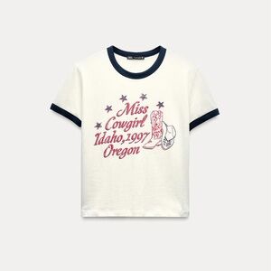 Zara “miss cowgirl” graphic tee size small